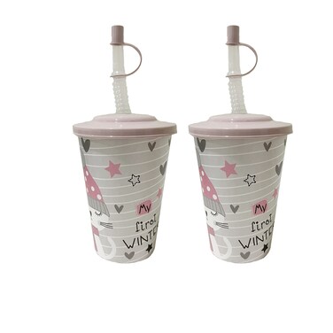2 Piece Of Juice Cup With Straw (500ML)