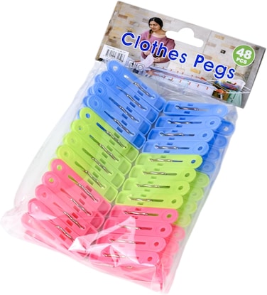 Mondex Durable Polypropylene Plastic Pegs for Laundry, Clothing Pins, Clothes Drying, and Outdoor Use, 48 Pieces