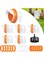 Ankila DIY Chicken Feeder No Waste 6 Ports, Automatic Poultry Feeder with 6 Stopper &amp; 1 Hole Saw, Weatherproof Reusable Gravity Chicken Food Feeders Kit for Buckets, Barrels, Bins, Troughs, Orange