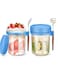 2-Pack Glass Storage Jars with Airtight Lids &amp; Spoon   Overnight Oats Jars,Container with Measurement Marks, Wide Mouth Portable Jars Breakfast Container for Salads, Yogurt, Cereal Milk, Oatmeal,&amp; More 300ml ( Light Blue )