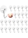Round Plastic Hooks, 24 Pcs Small Self Stick Hooks, for Hanging Wall Hooks White Self Adhesive Hooks, Seamless Self Sticky Hook, Waterproof Oil Proof Stainless Hooks, for Kitchen Bathroom Office