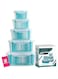 TIERRA Fridge Food Containers [Set of 5], Fridge Organizers and Storage for Fresh Vegetable &amp; Fruits - Food Storage Container for Salad Meal Prep Container Set with Draining Basket (Blue)