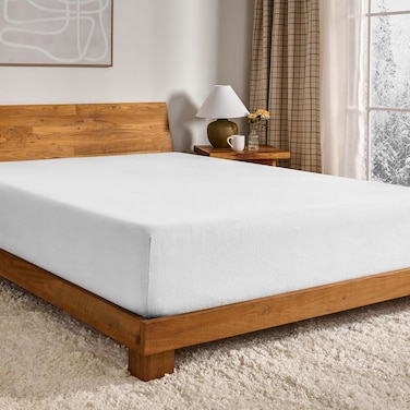 Home King Fitted Bottom Sheet - 100% Cotton, Velvety Soft Heavyweight, Deep Pocket, White