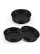 E-far 8 Inch Cake Pan Set of 3, Nonstick Round Baking Layer Cake Pans, Stainless Steel Core &amp; Non-Toxic Coating, 2 Inch Deep (Black)