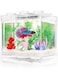 Small Beta Fish Tank, aquarium fish tank kit with LED lighting, 2.5 liters stackable Beta fish tank kit, decorated with fish tank accessories such as turtles, reptiles, shrimp, moss, crabs (Style 1)