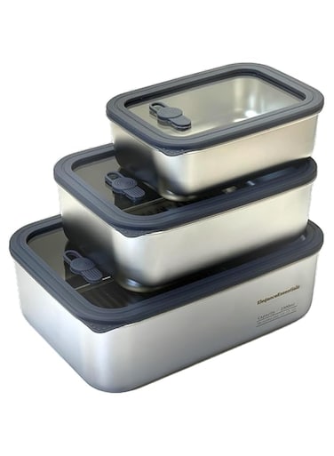 Tazweeq Stainless Steel Food Storage Containers With Lids, 3 Pcs Stainless Steel Bowl, Meal Prep Lunch Box, Containers For Meal Prep, Leftovers, Freezer