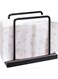 Tsbfeery Napkin Holder for Table Bamboo Iron Standing Napkin Dispenser for Kitchen Dining Farmhouse Cocktail Picnic Bar Rustic Wood Holders for Paper All Dining Room Decors (Black)
