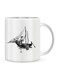 Ceramic Coffee Mug With Ink Painting Boat Design White