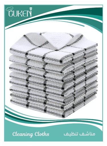8 Pieces Kitchen Dish Cloths, Kitchen Dish Rags, 100% Cotton Dish Towels, Quick Drying Reusable Cleaning Towels Tea Towels, Dish Towels for Kitchen