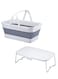 Picnic Basket with Lid，Collapsible Picnic Basket with Handles &amp; Lid as Stand Up Table - Foldable， 3-in-1 Rectangle Bucket for Picnics, Camping, Travelling and Road Trips