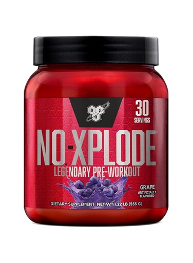 BSN N.O.-XPLODE Legendary Pre-Workout Supplement with Creatine, Beta-Alanine, and Energy,Dietary Supplement,1.22 LB (555 G), Grape, 30 Servings