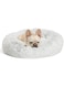 Lovlifer Marshmallow Cat Bed, Thicken Warm Round Comfortable Pet Bed for Puppy Dog Teddy Cat Non-slip Bottom Pet Lounger Washable Wool Cat Bed (light gray 60CM)