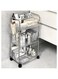 PYEBE 2-Tier Utility Rolling Cart Storage Organizer Sofa Side Table with Wheels, Under Desk Mobile Trolley Organizer with Handle and 2 Hanging Baskets for Office Home Kitchen Organization (3-Tier)