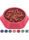 Kongon Dog Slow Feeder Bowl, Non Slip Puzzle Bowl - Anti-Gulping Pet Slower Food Feeding Dishes Interactive Bloat Stop Dog Bowls (Rose Red)