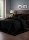 Cotton Luxury Striped Black Duvet Cover Set 6 Pieces King Size 220&Atilde;&mdash;240 cm &acirc;&euro;&ldquo; Ultra Soft Microfiber Bedding Set with Fitted Sheet 180&Atilde;&mdash;200 cm &amp; 4 Pillowcases, Breathable, Wrinkle Resistant, Hotel Quality