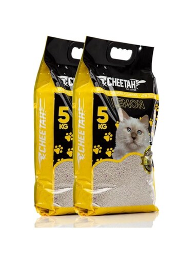 CHEETAH Natural Bentonite Cat Litter, Lemon Scented, 10Kg (11.2L)