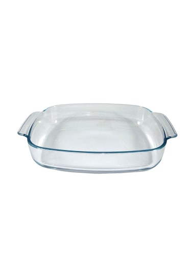 Curve Rectangular Deep Glass Baking Dish, 2.9 Lt Capacity, 33.9X22 Cm Diameter, 6.4 Cm Height - Clear