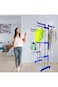 Double Pipes Stainless Steel Cloth Drying Stand with Wheels &ndash; Foldable 3-Tier Floor Dryer R