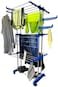 Double Pipes Stainless Steel Cloth Drying Stand with Wheels &ndash; Foldable 3-Tier Floor Dryer R
