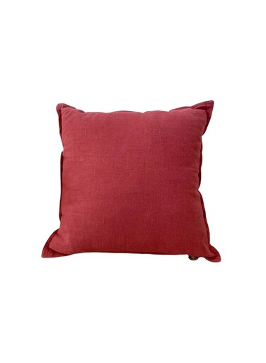 Home 1 Piece 50*50Cm Size 100% Linen Cushion Cover Solid Wine Red