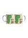 Qeen Printed Ceramic Mug Beige/Green/White