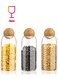 Glass Jar with Ball Cork Lid, Glass Canister with Wood Lid, Storage Container Jars for Coffee, Tea, Spice, Sugar, Salt, Set of 3 (1200ml)