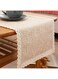 Mtoye Burlap Cream Lace Table Runners Table Runner, Fashion Contracted Tea Table Cover Table Linen for Restaurant Kitchen Dining Wedding Party Banquet Events Farmhouse Decor (12" W x70 L)