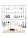 Benting Earrings Organizer Jewelry Display Stand, 3-Tier Earring Holder Rack for Hanging Earrings, Metal and Wood Basic Large Storage Earring Jewelry Display Tree WIith Wood Stand (Black)
