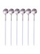 HOME 6-Piece Long Handle Iced Tea Spoon Set White/Silver 20centimeter