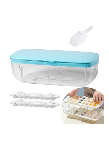 Baby COOLBABY Pressed Type Ice Cube Trays Kits 5 in 1 Easy Release 1'' x 24 Ice Cube Trays(Blue)