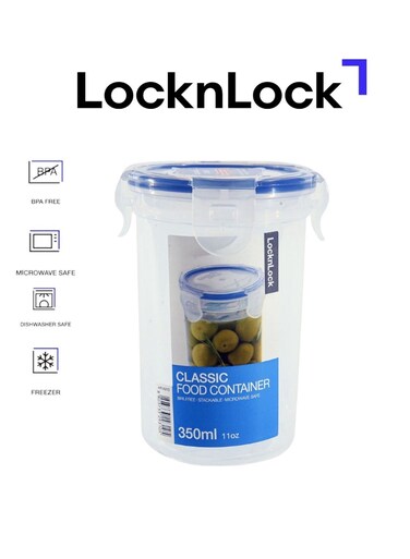 Round Tall Food Storage Container 350ml Airtight Leakproof Lid, BPA-Free, Microwave, Freezer &amp; Dishwasher Safe, Space-Saving Container for Snacks, Sauces &amp; Leftovers