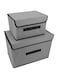 JANNAH Foldable Storage Box Organizer With Cover set Clothes Storage Box With Lids - 26cm * 19cm * 16cm &amp; 37.5cm * 23cm * 24cm (Style - B)