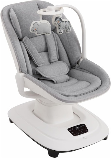 Mastela 360&deg; Rotating Baby Swing Seat with Touch Panel   5 Swing Modes, Timer, App Control, Music &amp; Speed Adjustment   Safety Belt, Washable Mattress, Electric-Powered