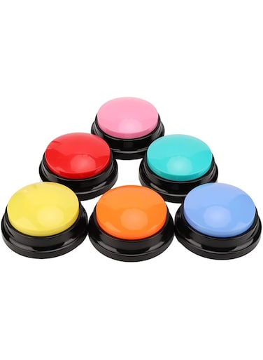 Sorandy Recordable Answer Buzzers Talking Training Dog Pet Buttons Teach Your Dog to Talk Game Show Buzzers Record Teach Your Dogs Voice What They Want Set of 6 for Communications