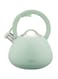 Cuisine Art JURA Stainless Steel Whistling Tea Kettle 3.0L, Green, 201 Stainless Steel, Nylon Handle, Soft Touch Coating, Fast Boiling, 18/0 Single Bottom, Suitable for use on all stove tops