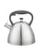 Cuisine Art BRIN Stainless Steel Whistling Tea Kettle 2.5L, Silver, Nylon Handle, Satin Finish, 201 Stainless Steel, Soft Touch Coating, 18/0 Single Bottom, Suitable for use on all stove tops
