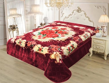 STARLIFE Single Ply Premium Quality Blanket 100% Polyester SPUN YARN Obtained From Virgin Polyester Suitable For Winter And Rainy Season 220*240CM, 10 LBS, SL-BL4408