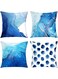 GALMAXS7 Set of 4 Decorative Throw Pillow Covers Navy Blue Marble Dots Sea Texture Abstract Fluid Gold Silver Pillow Covers Soft Velvet Pillow Case Square Cushion Covers for Couch Sofa 18 x 18 Inch