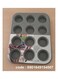 12 Cup Muffin Pan Grey Marble 35cm