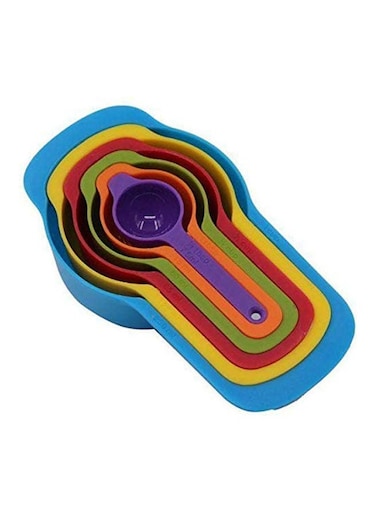 6 Pcs Measuring Spoon Cup Set With Different Capacity Multicolor 150grams