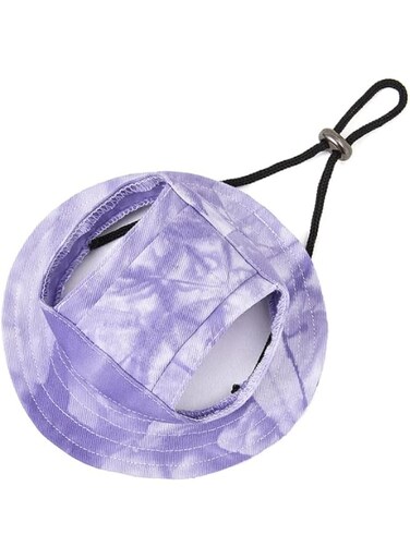 Cat Hats for Cats Only, Cat Cowboy Hats with Ear Holes Tiny Pets Birthday Party Costume, Cat Headwear Mini Cowboy Hat, Funny Sombrero Kitten Hat Chihuahua Cap Party Decorations (Purple, Medium)