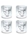 WinCheer Skull Glass Cup Set of 4, Double Wall Crystal Skull Shot Mug Creative Drinking Glasses for Whiskey Cocktail Beer Wine Bar Home Party Gift (75mL)