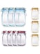 SKEIDO Reusable Leak Proof Mason Jar Ziplock Bags - 20 Pieces (6 Blue, 6 Yellow And 8 Red)