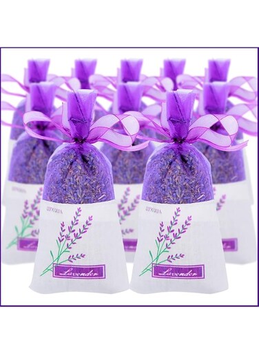 12 Packs Lavender Sachet, 5A Natural Lavender Dried Flower Bag, Scent Sachet Drawer Freshener with Lasting Fragrance, Premium Grade Dried Lavender, Home/Car Fragrance Product for Drawers and Closets