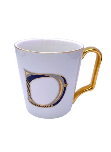 Coffee Mug Printed Porcelain Mug Cup with Gold Handle