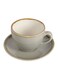 2-Piece Kiln Ergonomically Designed Fade-Proof Comfortable Grip Cup And Saucer Grey 11x9x7cm