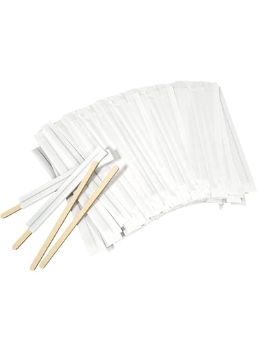 Excefore 100Pcs 140mm Disposable Paper Wrapped Wooden Coffee Beverage Stirrers140mm Wood Coffee Stir Sticks Wooden Stirrings