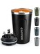 Coffee Mug 12oz - Insulated Coffee Travel Mug Spill Proof with Leakproof Lid Vacuum Stainless Steel Thermos Coffee Tumblers to GO, Reusable Coffee Cup for Men and Women for Hot &amp; Cold Drinks (Black)