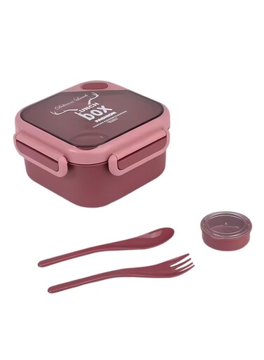Kids Sports Lunch Box and Water Bottle Combo Set, BPA Free, Leakproof Food Grade PP with Chutney Box, Spoon, Fork, and Dividers - Durable and Portable 1120ml + 70ml for School &amp; Travel ( Pink )