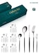 30-Piece Stainless Steel Cutlery Set Kitchen Utensil Set Western Tableware Suitable For Home Kitchen Restaurant Hotel Party Dining Picnic Dining Exquisite Packaging Gift Black/Silver